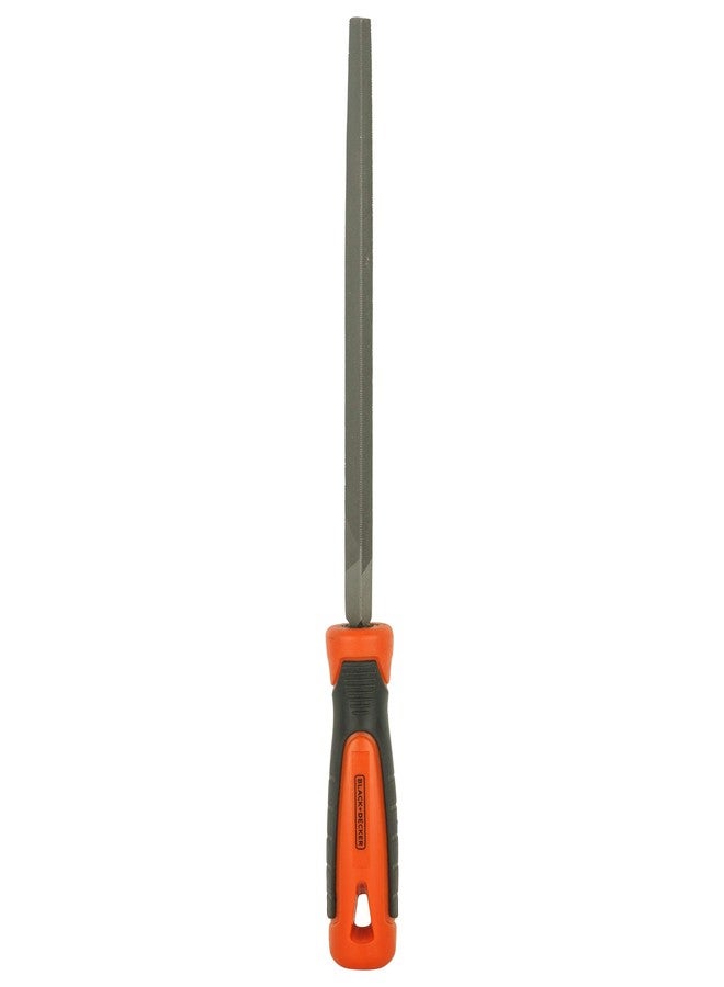 BLACK+DECKER BDHT22147 Steel 200mm 2nd Cut Triangle File (Orange) - Image 2